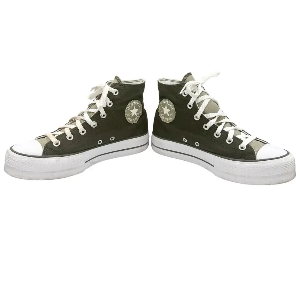 Converse Chuck Taylor Lift Platform High Top Olive Green Mens 6.5 Womens 8.5